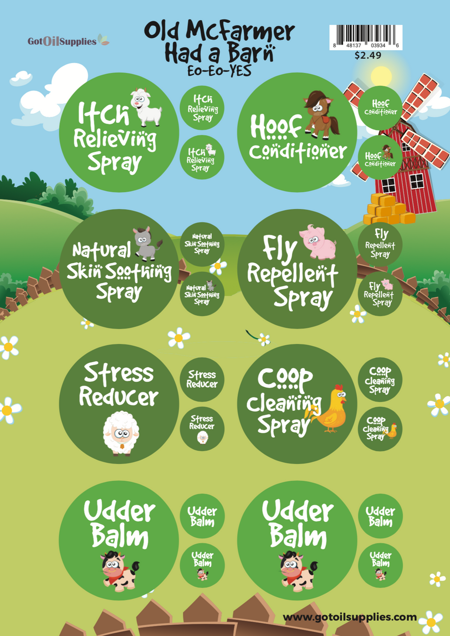 Barn Animal Labels | Old McFarmer Had A Barn Essential Oil Collection