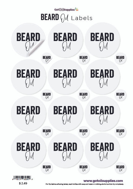 Beard Oil Essential Oil Labels