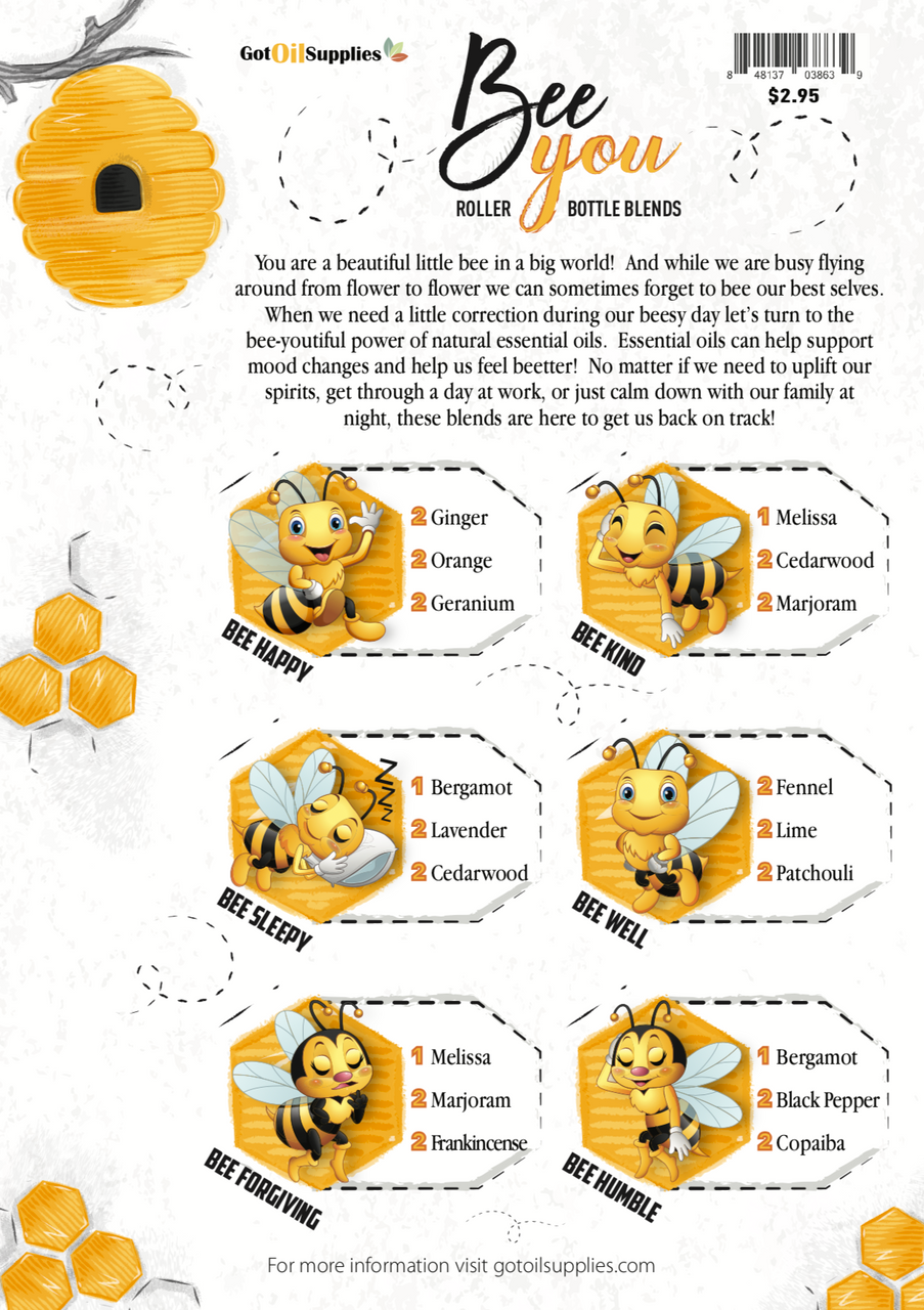 Bee You Recipe Sheets | Essential Oil Roller Bottle Blend Recipes – Got Oil Supplies bee-you-recipe-sheets-essential-oil-roller-bottle-blend-recipes-got-oil-supplies