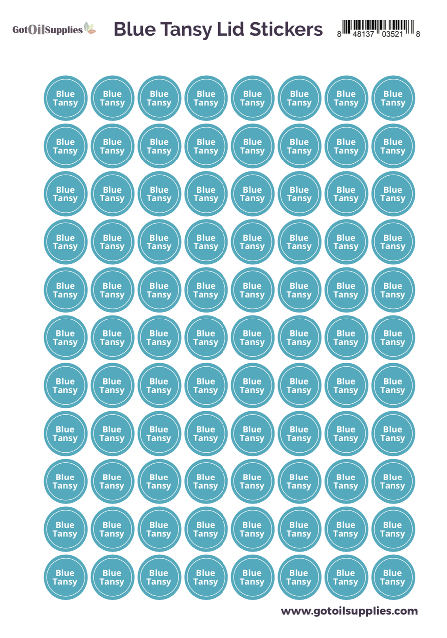 Blue Tansy YL Essential Oil Lid Stickers