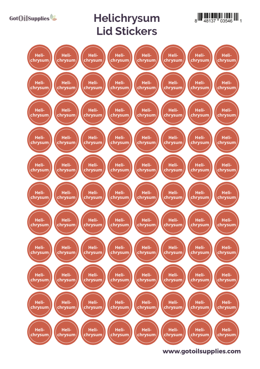 Helichrysum YL Essential Oil Lid Stickers