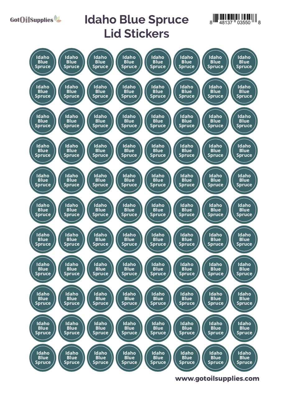 Idaho Blue Spruce YL Essential Oil Lid Stickers
