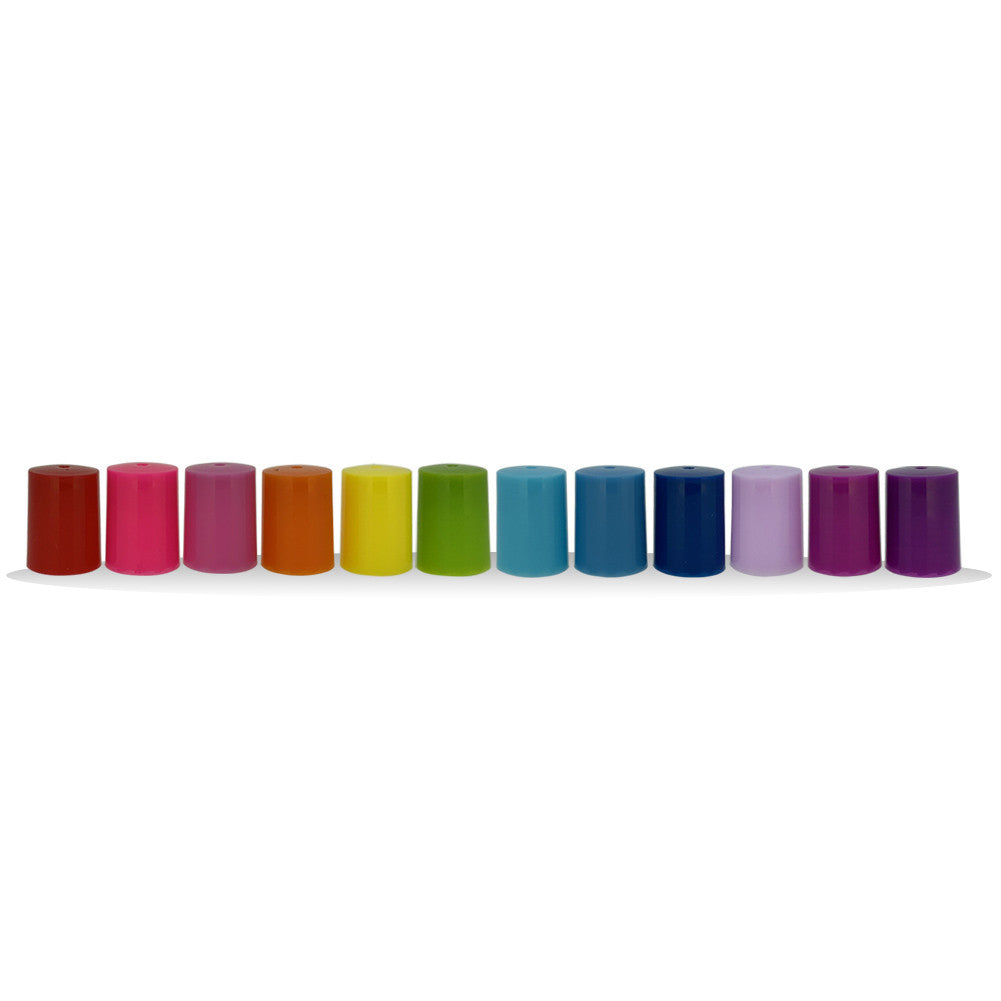 Assorted Color Plastic Roller Bottle Lids (12-Pack)