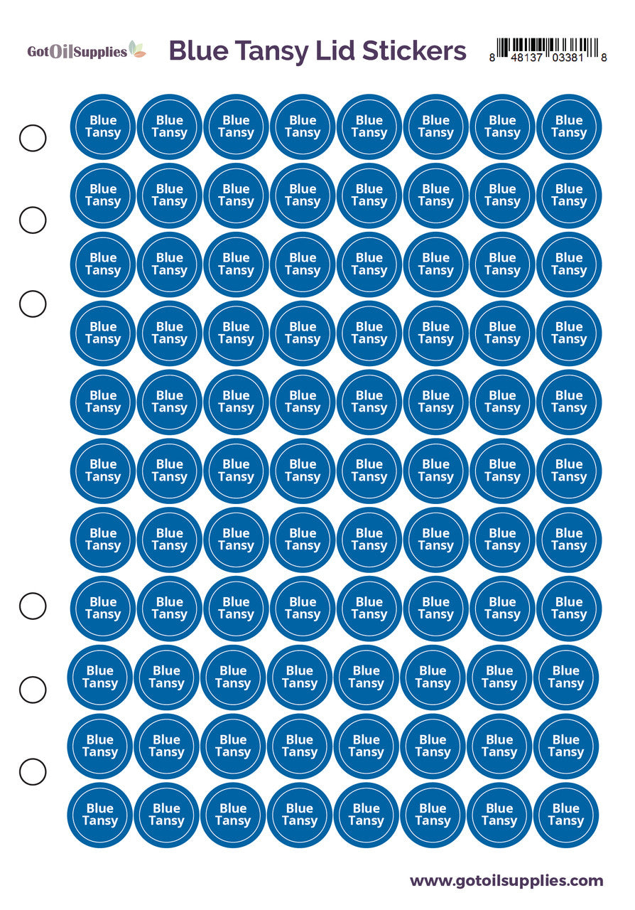 Blue Tansy dōTERRA Lid Stickers