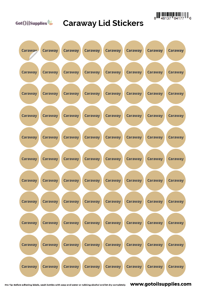 Caraway dōTERRA® Lid Stickers