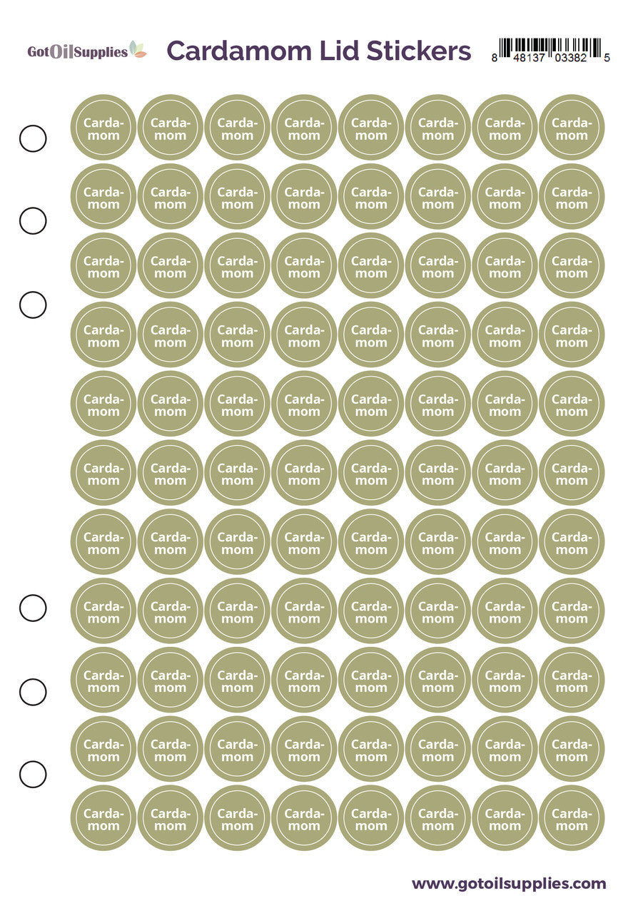 Cardamom dōTERRA Lid Stickers