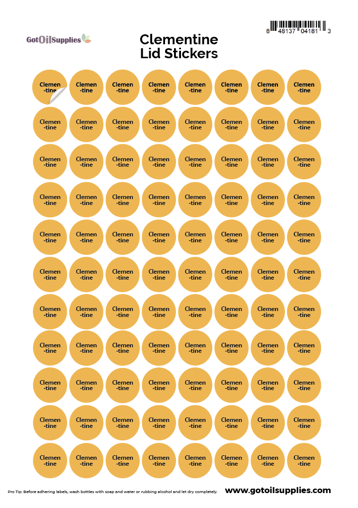 Clementine dōTERRA® Lid Stickers