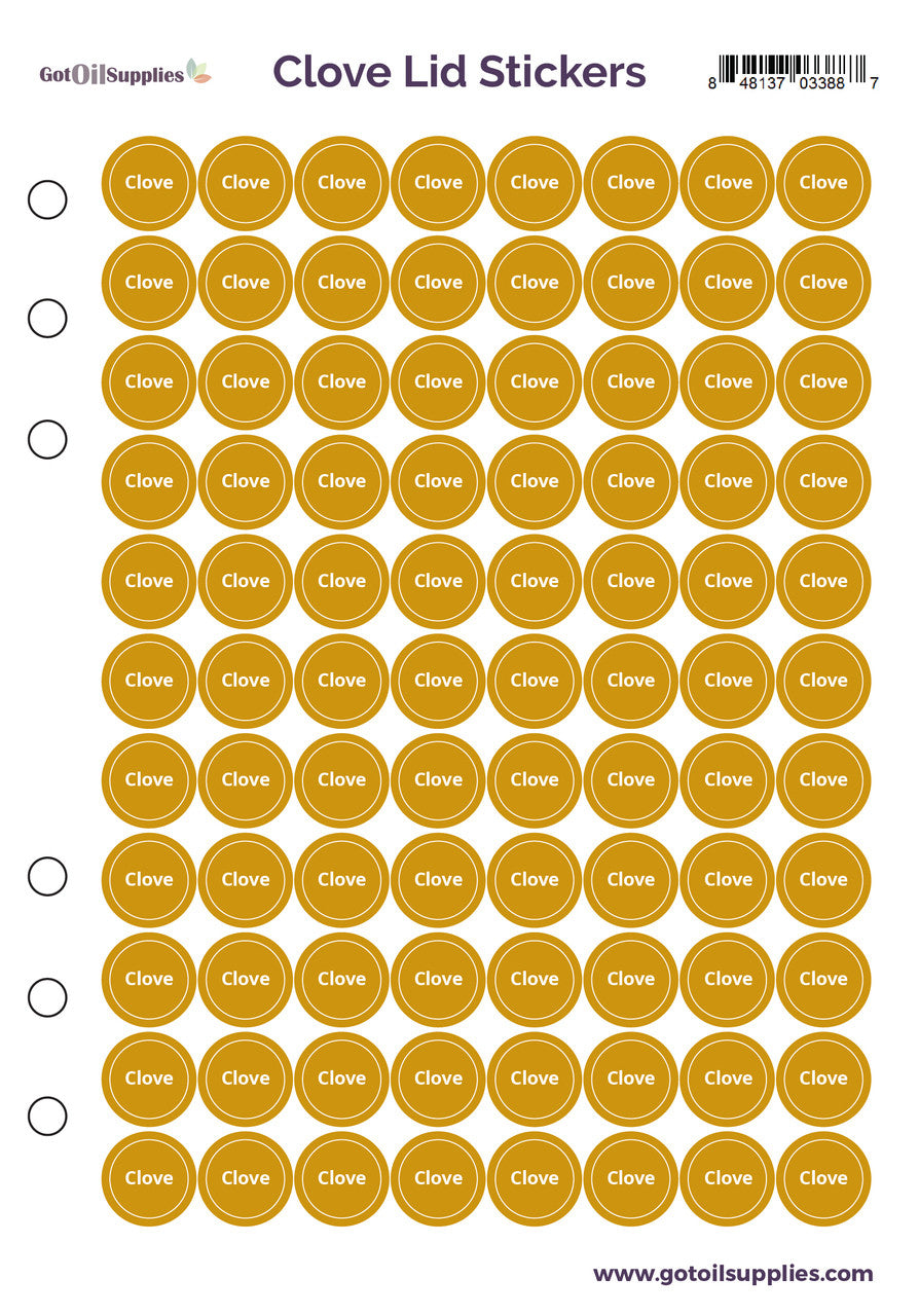 Clove dōTERRA Lid Stickers