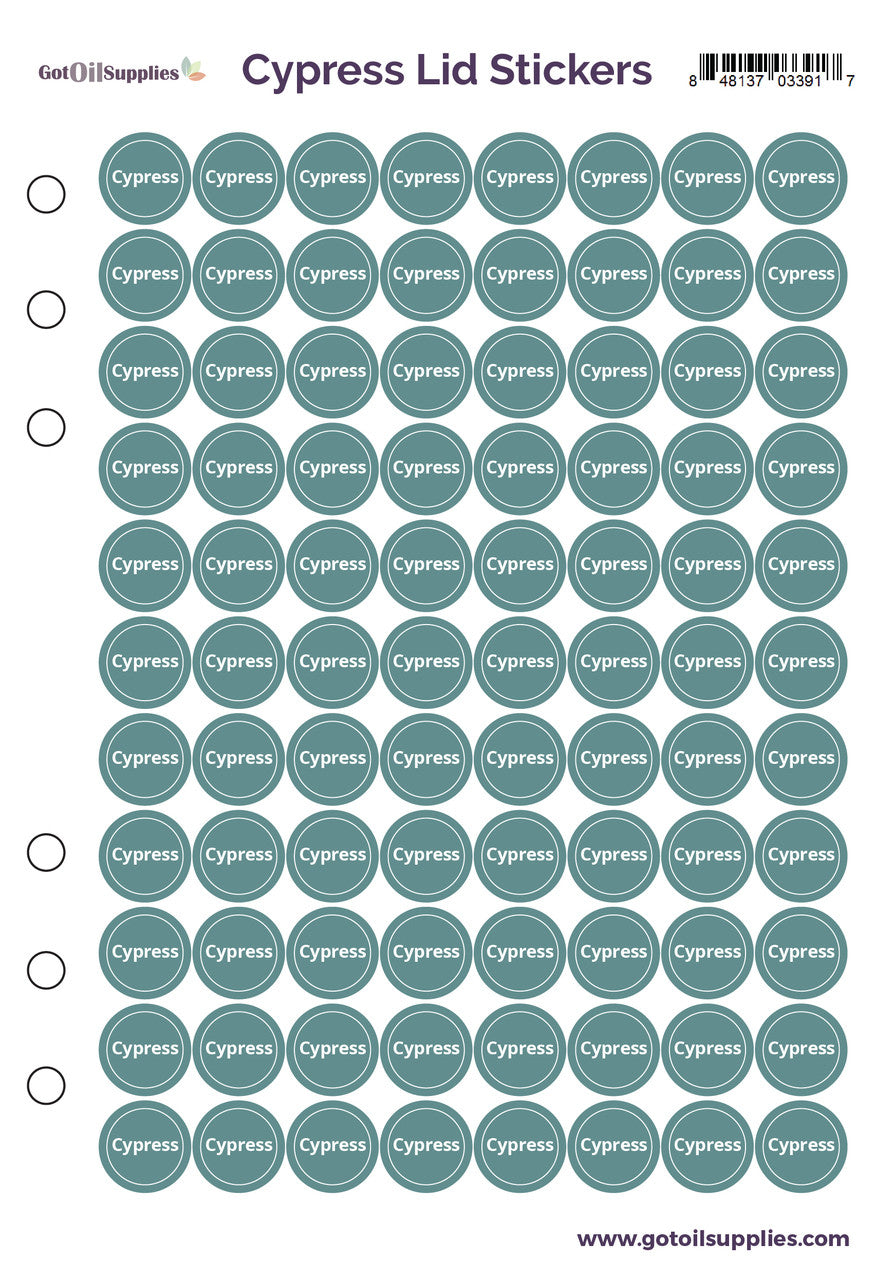 Cypress dōTERRA Lid Stickers