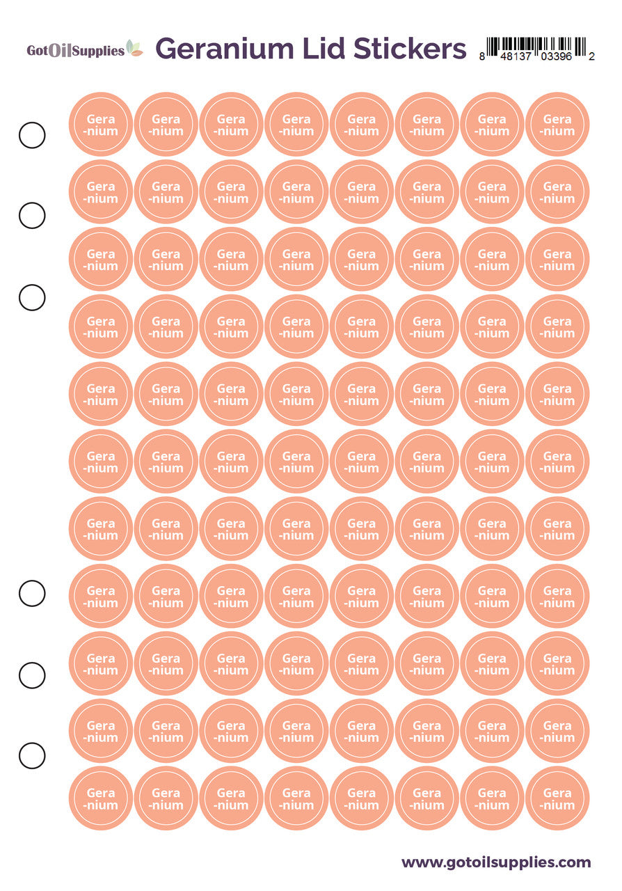 Geranium dōTERRA Lid Stickers