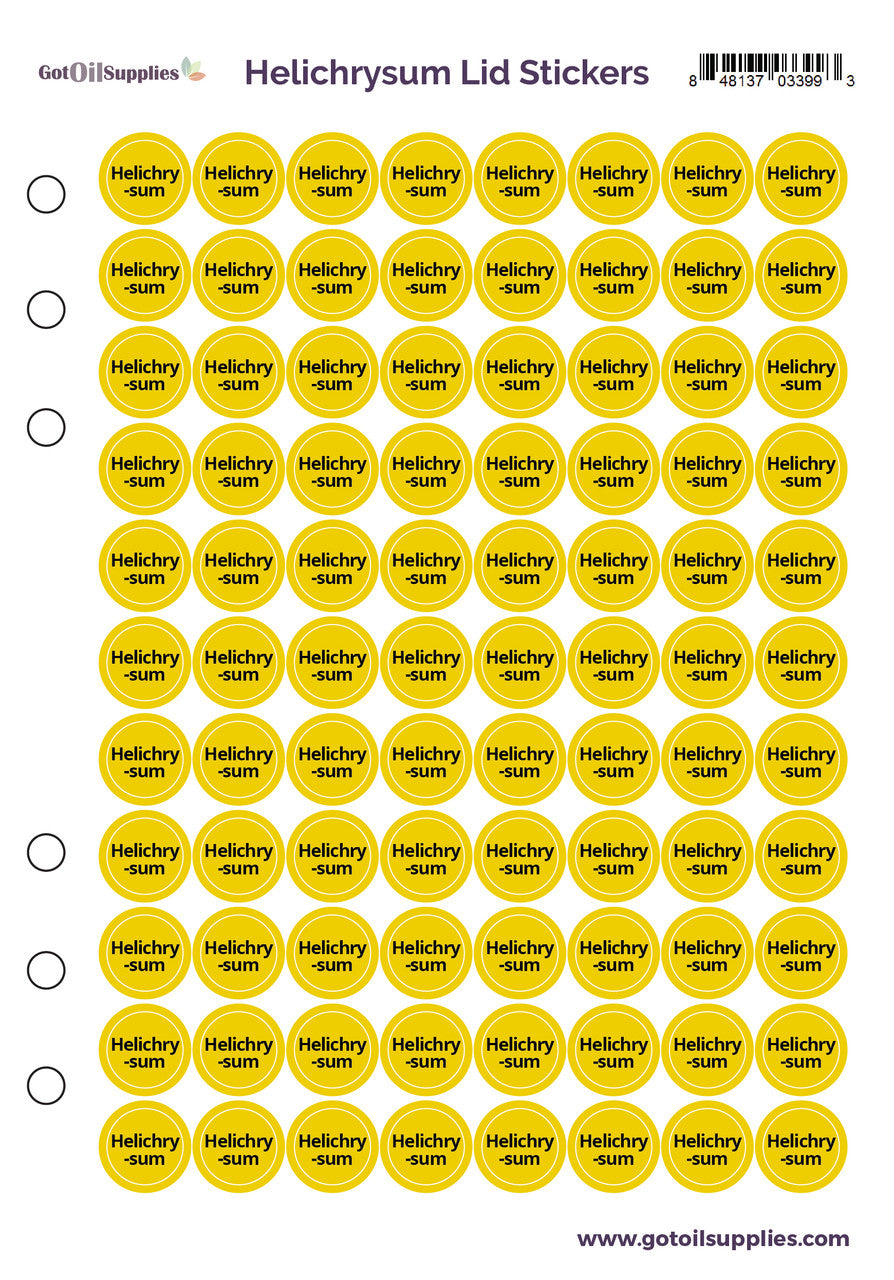 Helichrysum dōTERRA Lid Stickers