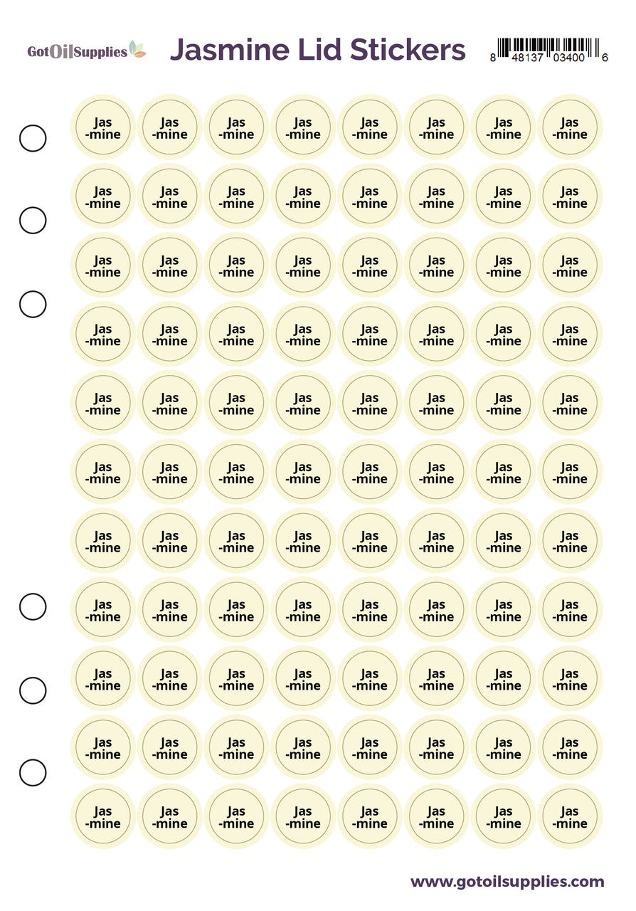 Jasmine dōTERRA Lid Stickers