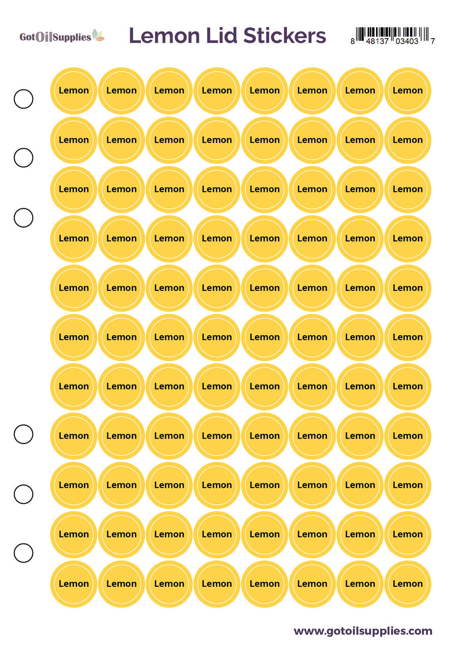 Lemon dōTERRA Lid Stickers