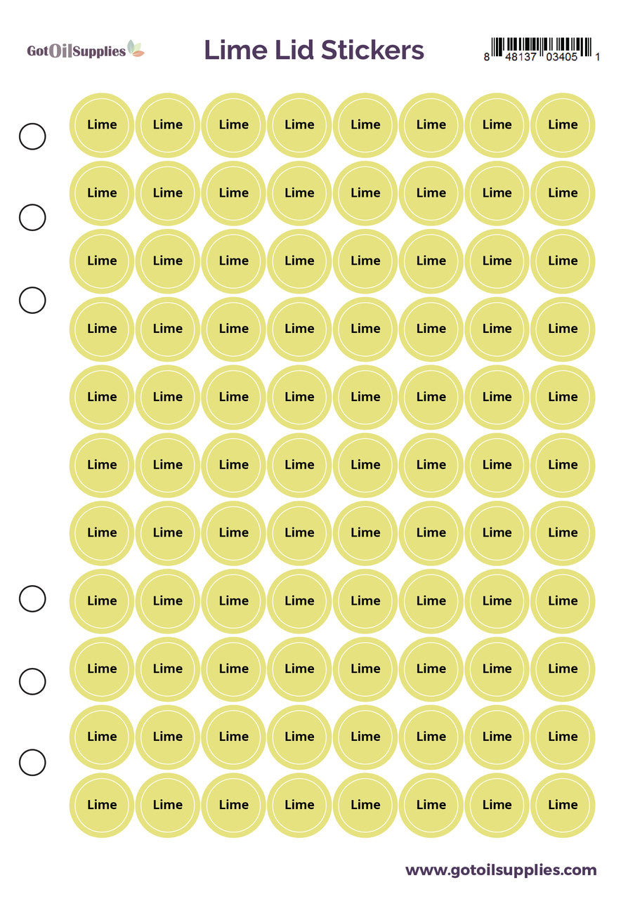 Lime dōTERRA Lid Stickers
