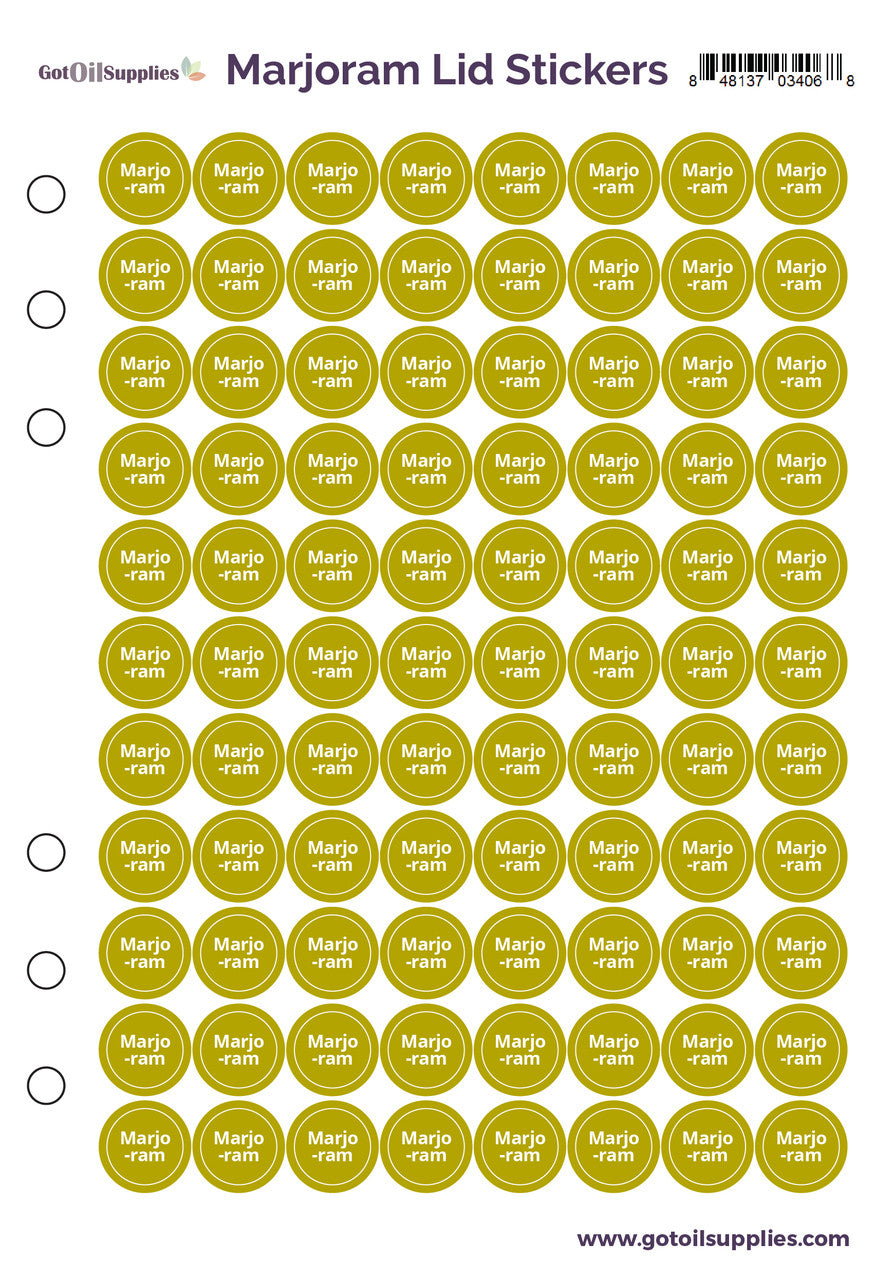 Marjoram dōTERRA Lid Stickers