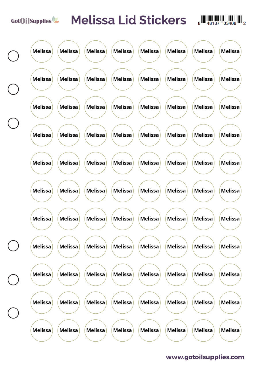 Melissa dōTERRA Lid Stickers