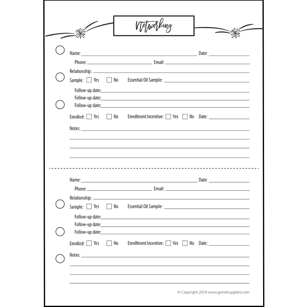 Networking Tear Pad (12 Sheets)