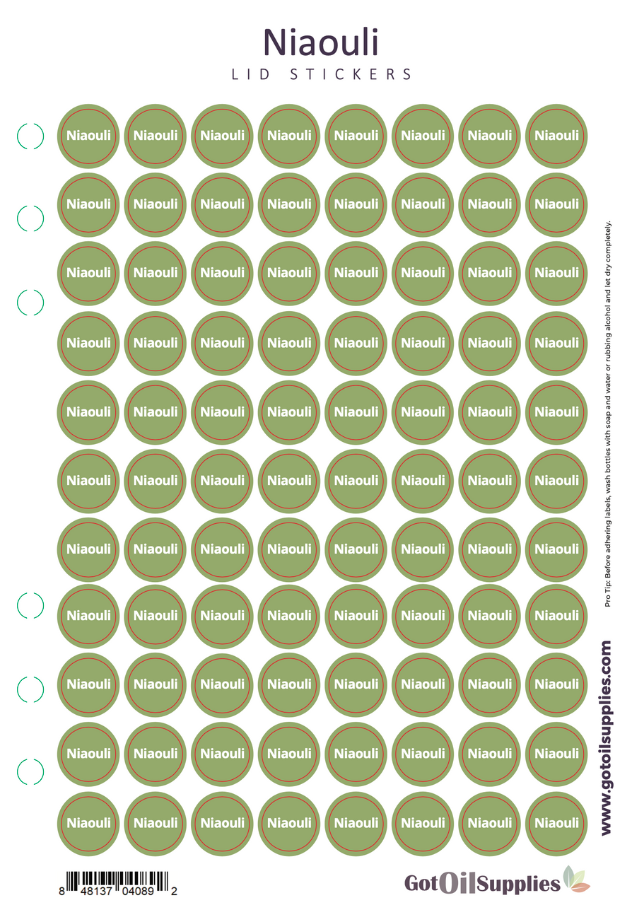 Niaouli dōTERRA® Lid Stickers