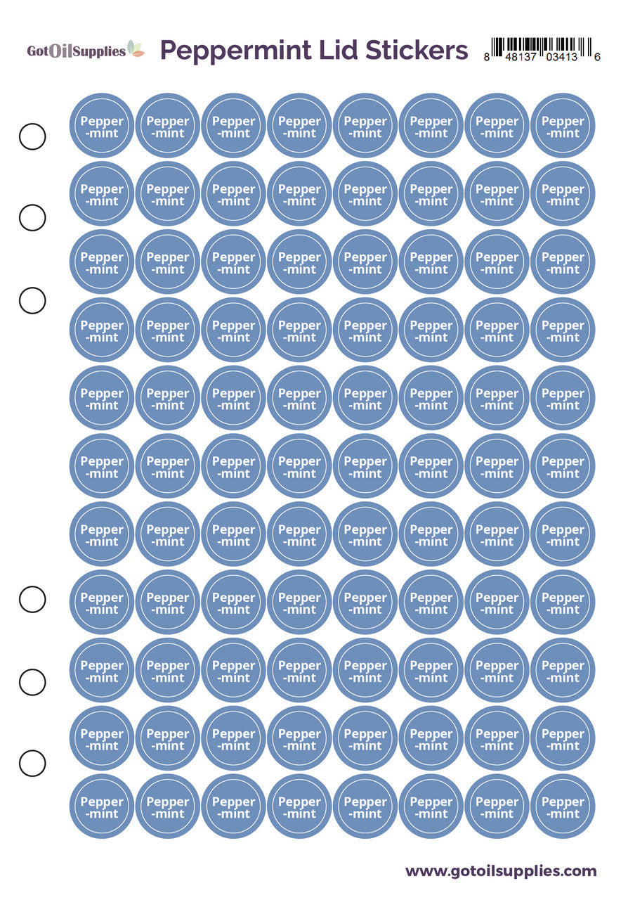 Peppermint dōTERRA Lid Stickers