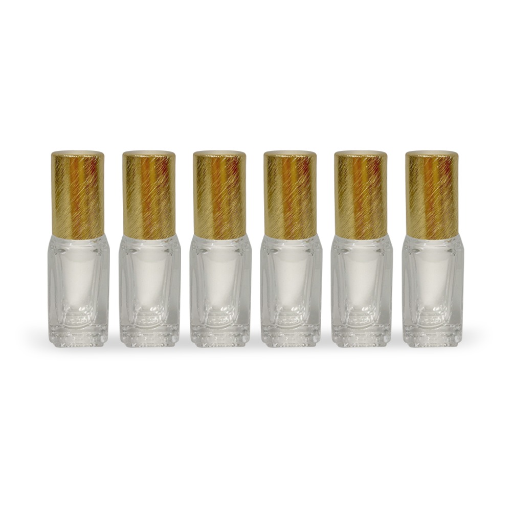 Square 4ml Clear Glass Roller Bottles (12-Pack)