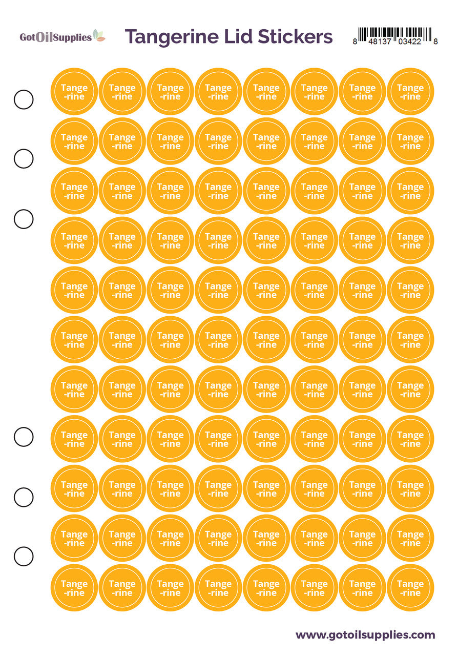Tangerine dōTERRA Lid Stickers