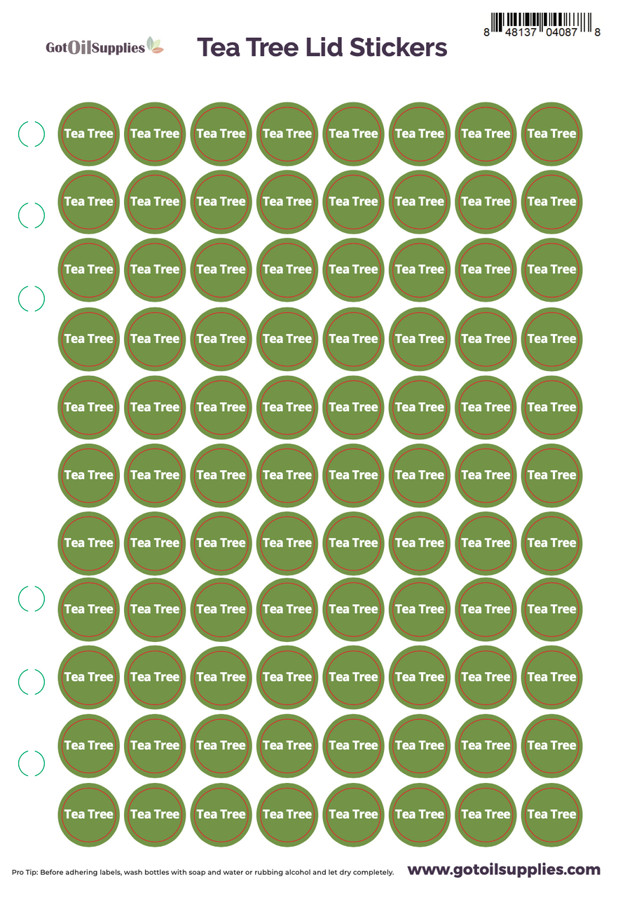 Tea Tree dōTERRA® Lid Stickers