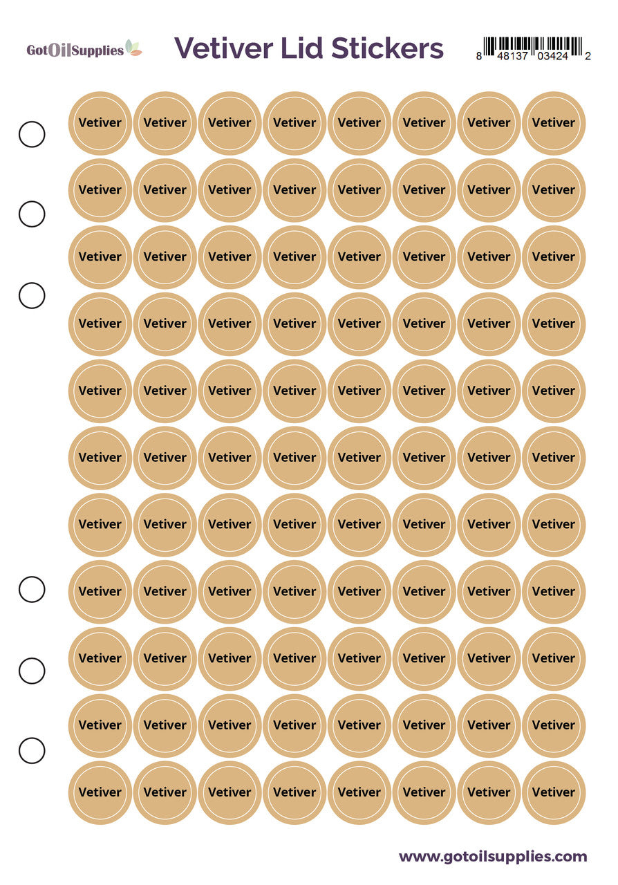 Vetiver dōTERRA Lid Stickers