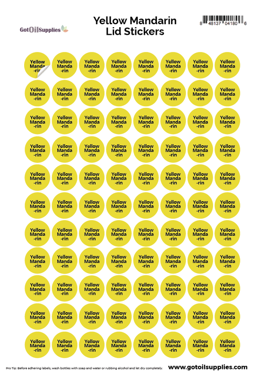 Yellow Mandarin dōTERRA® Lid Stickers