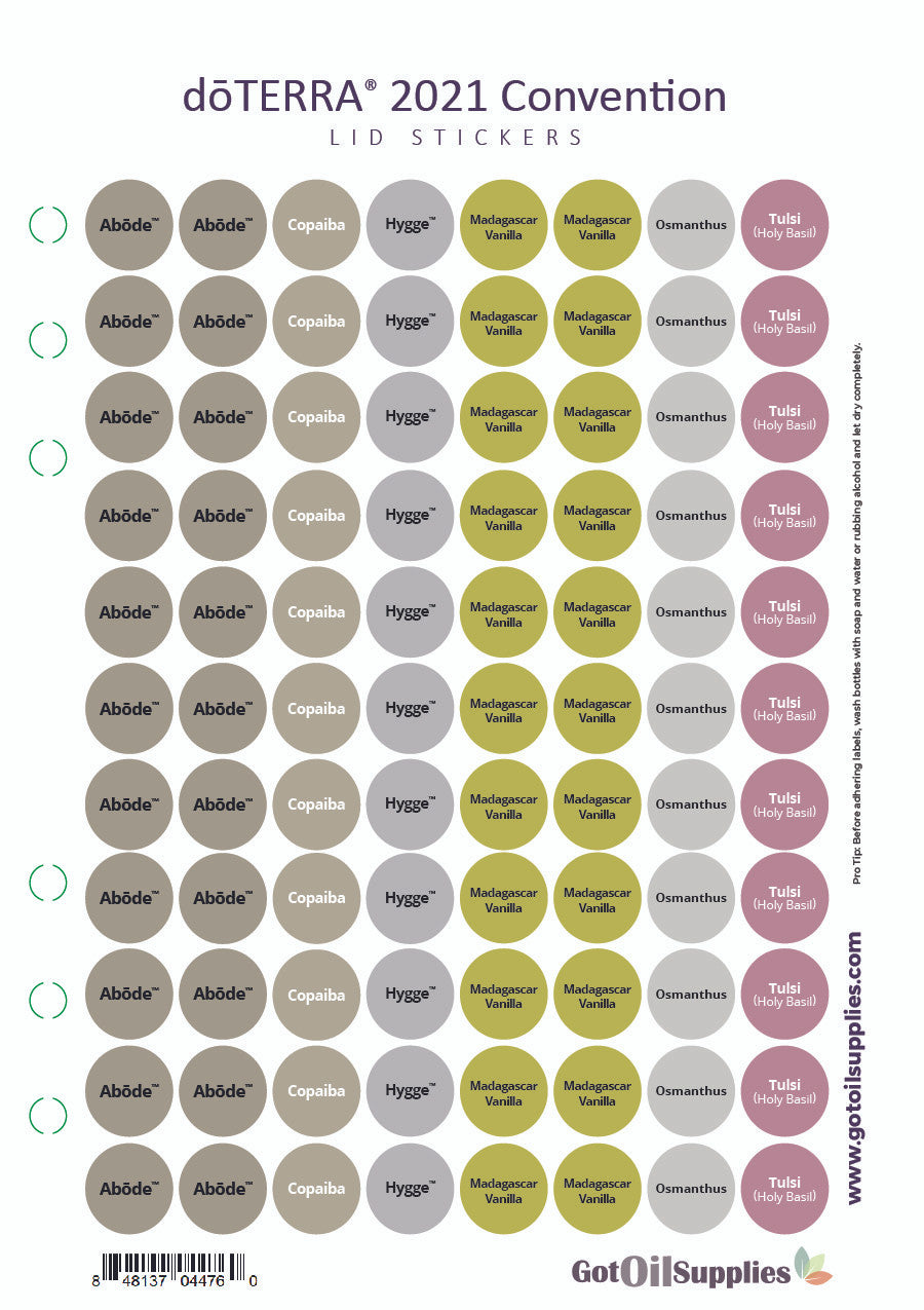 dōTERRA® 2021 Convention Lid Stickers