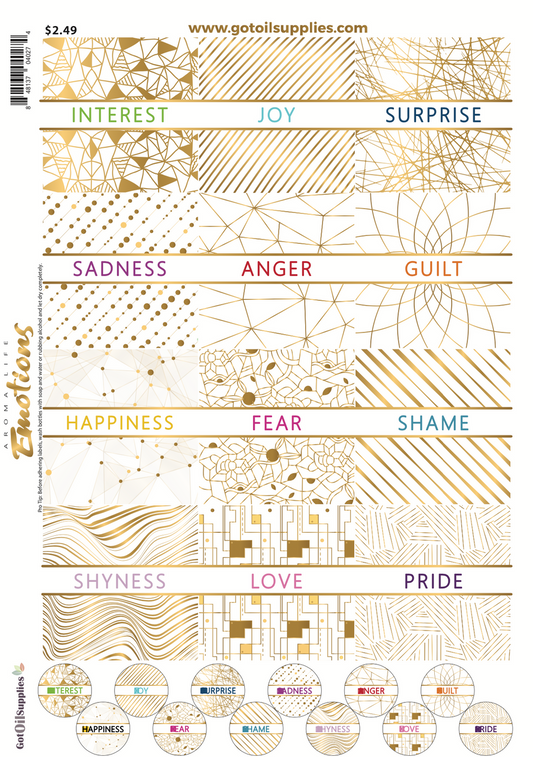 Aroma Life Emotions Essential Oil Labels