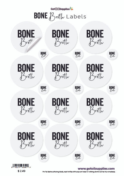 Bone Sample Labels Bone Broth Essential Oil Labels – Got Oil Supplies