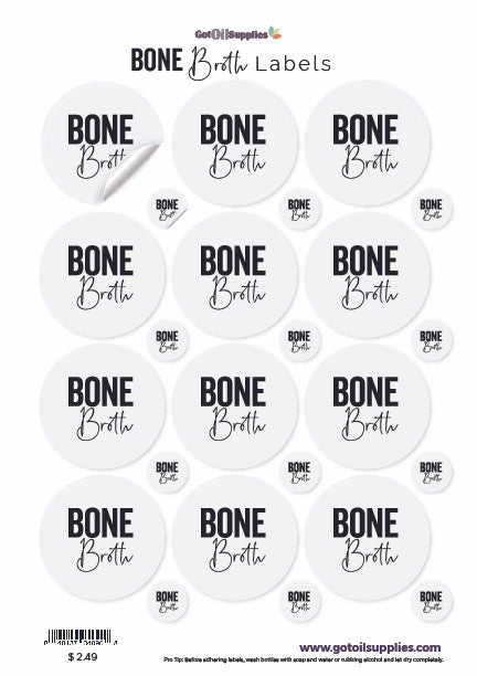 Bone Broth Essential Oil Labels
