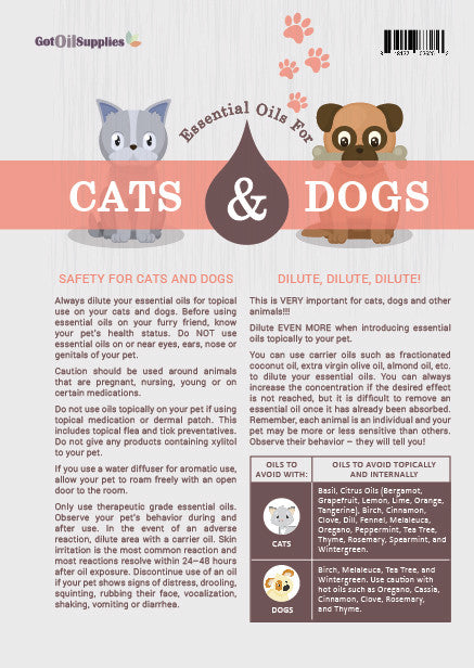 Cats and Dogs Recipe Sheets | Essential Oil Recipes For Your Pets