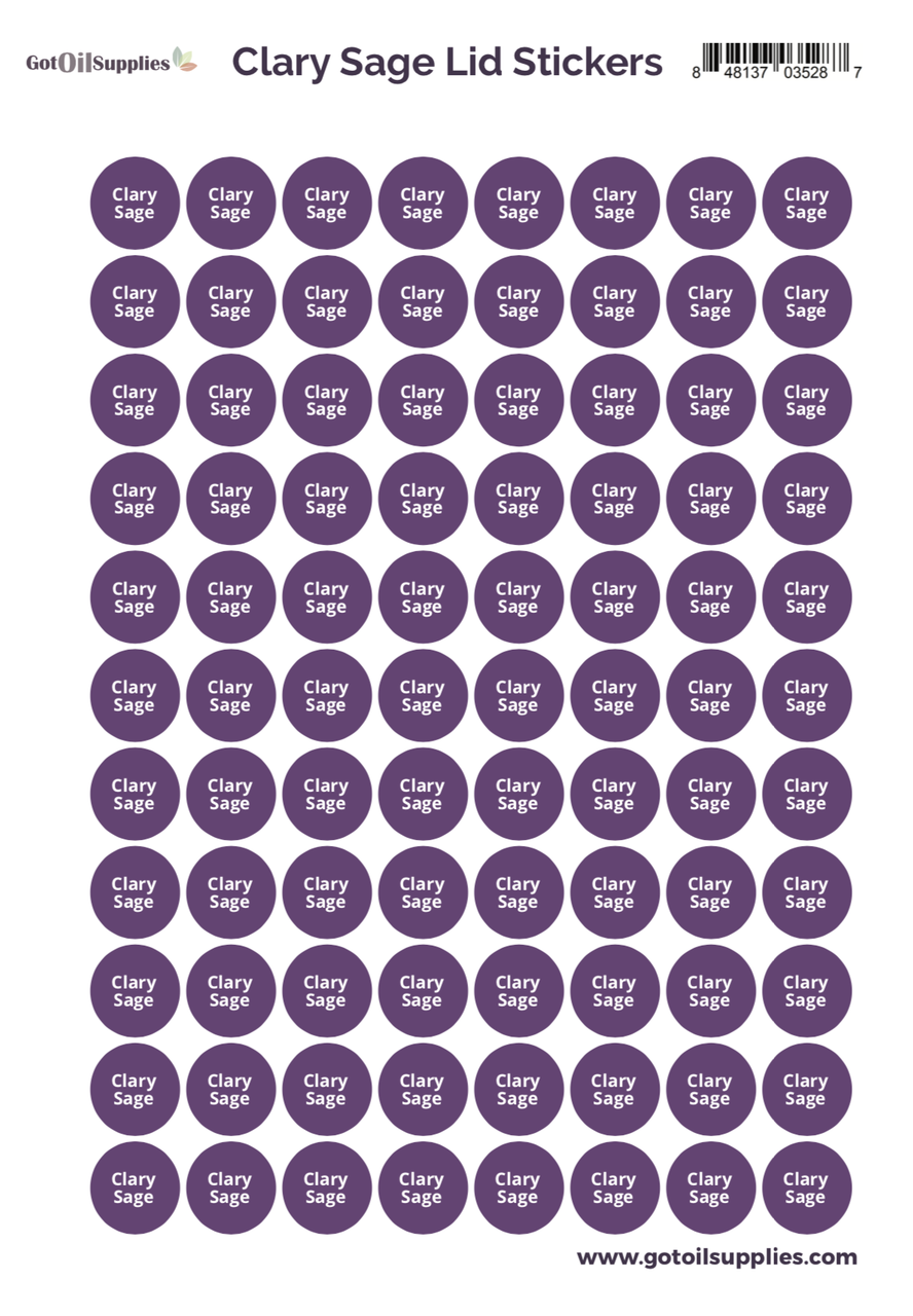 Clary Sage YL Essential Oil Lid Stickers