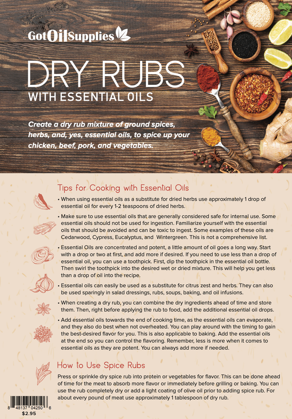 Dry Rubs with Essential Oils Recipe Sheets – Got Oil Supplies