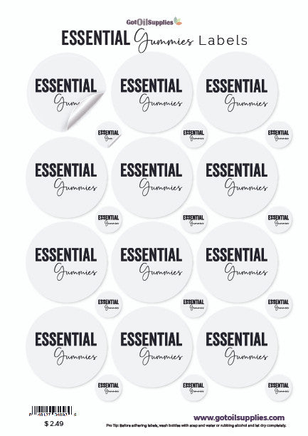 Essential Gummies Essential Oil Labels