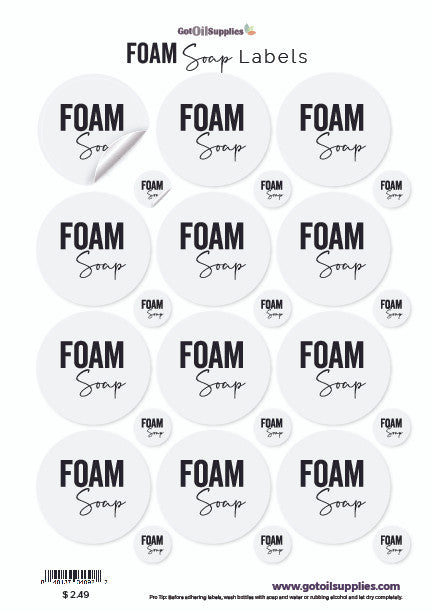 Foam Soap Pump Essential Oil Labels