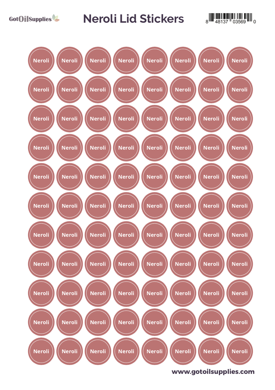 Neroli YL Essential Oil Lid Stickers
