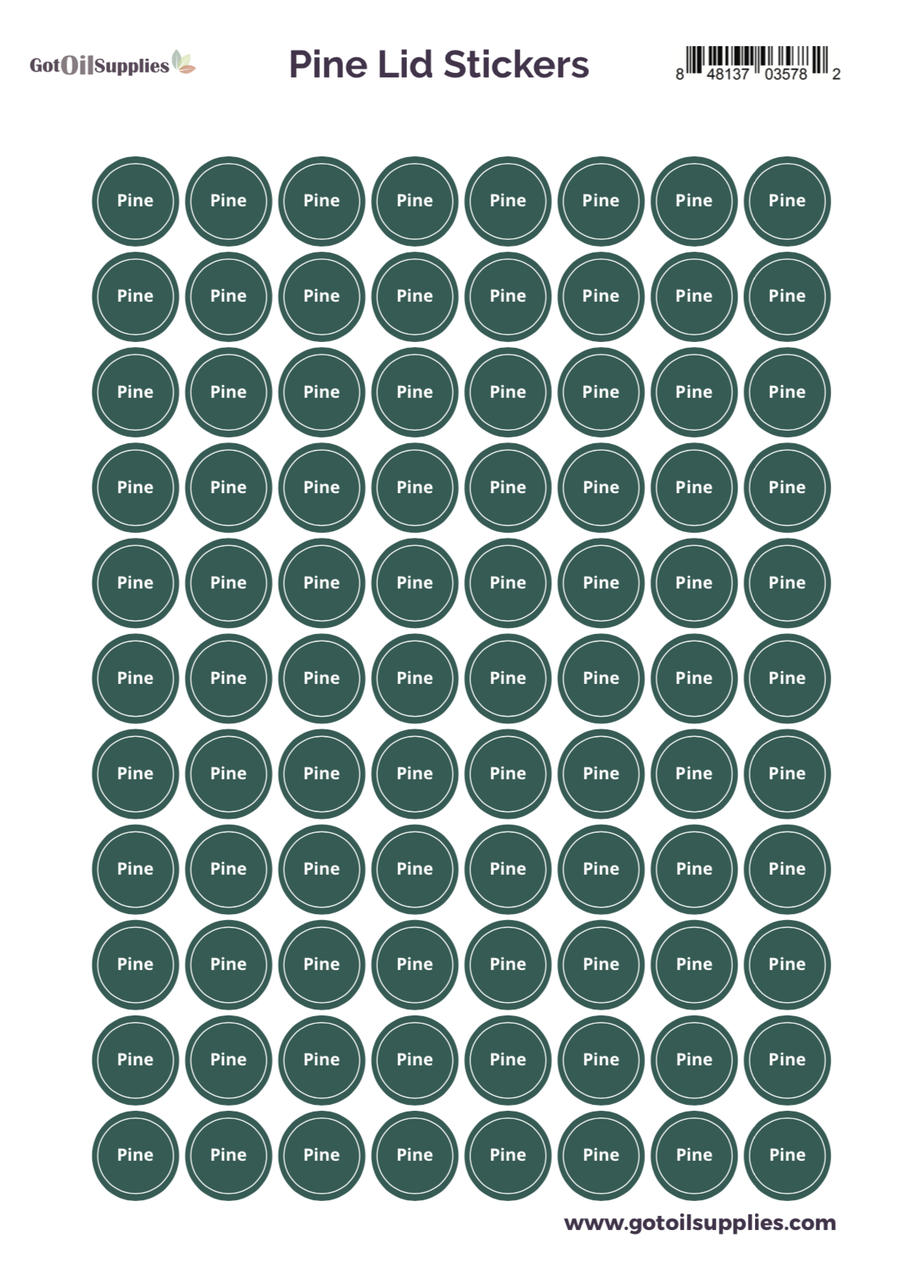 Pine YL Essential Oil Lid Stickers