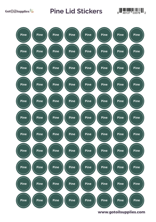 Pine YL Essential Oil Lid Stickers