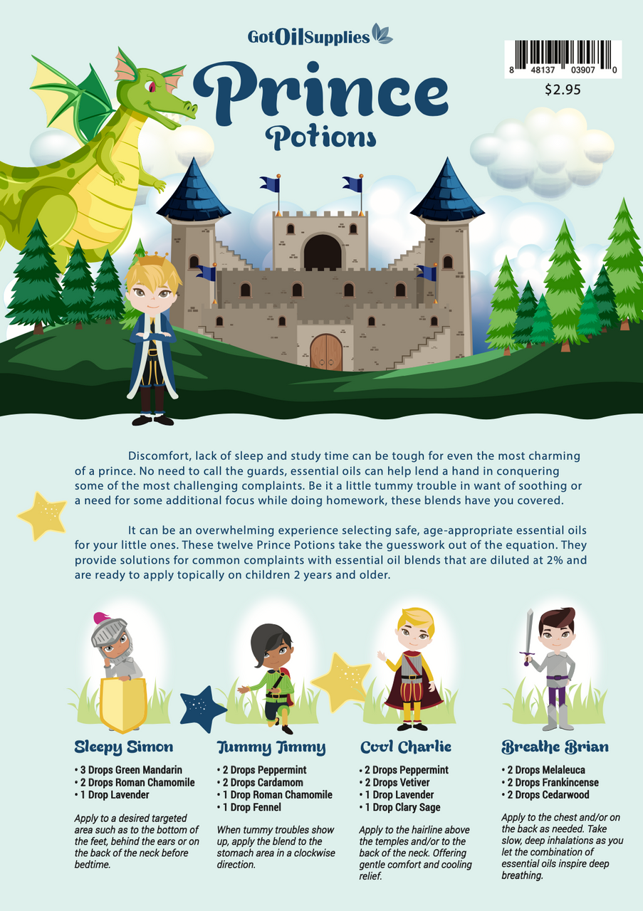 Prince Potions Recipe Sheets | Essential Oil Recipes For Kids