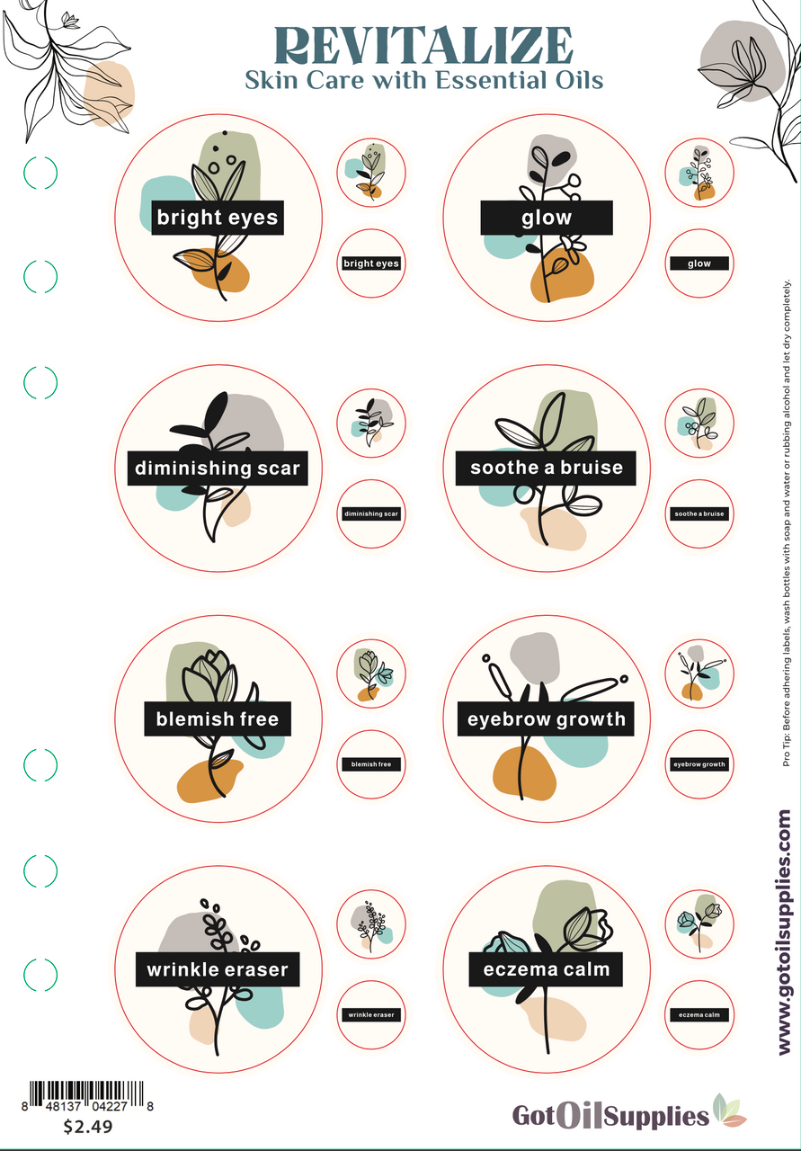 Revitalize Skin Care Collection Label Sheet