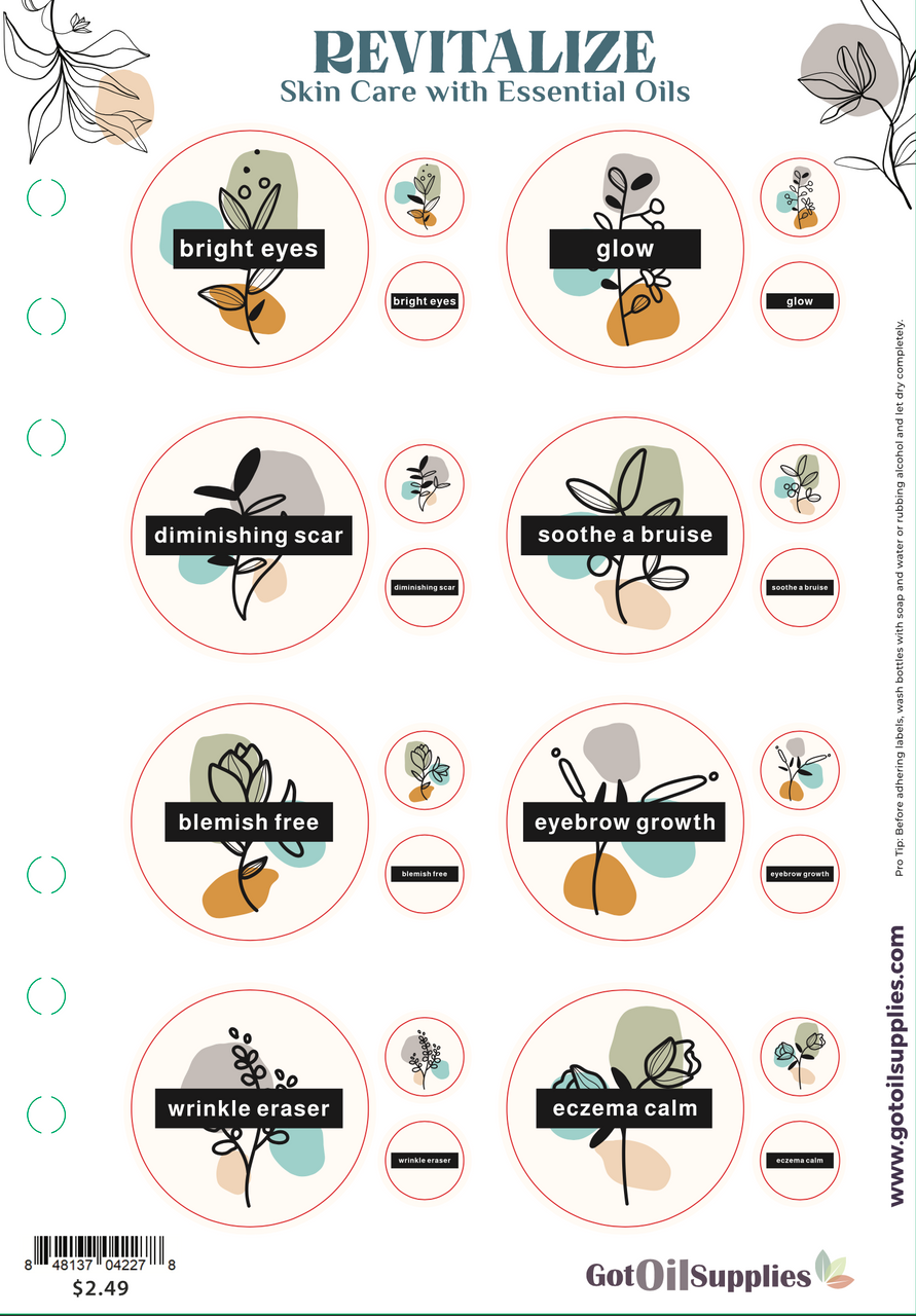 Skin File Labels Revitalize Skin Care Collection Label Sheet – Got Oil Supplies