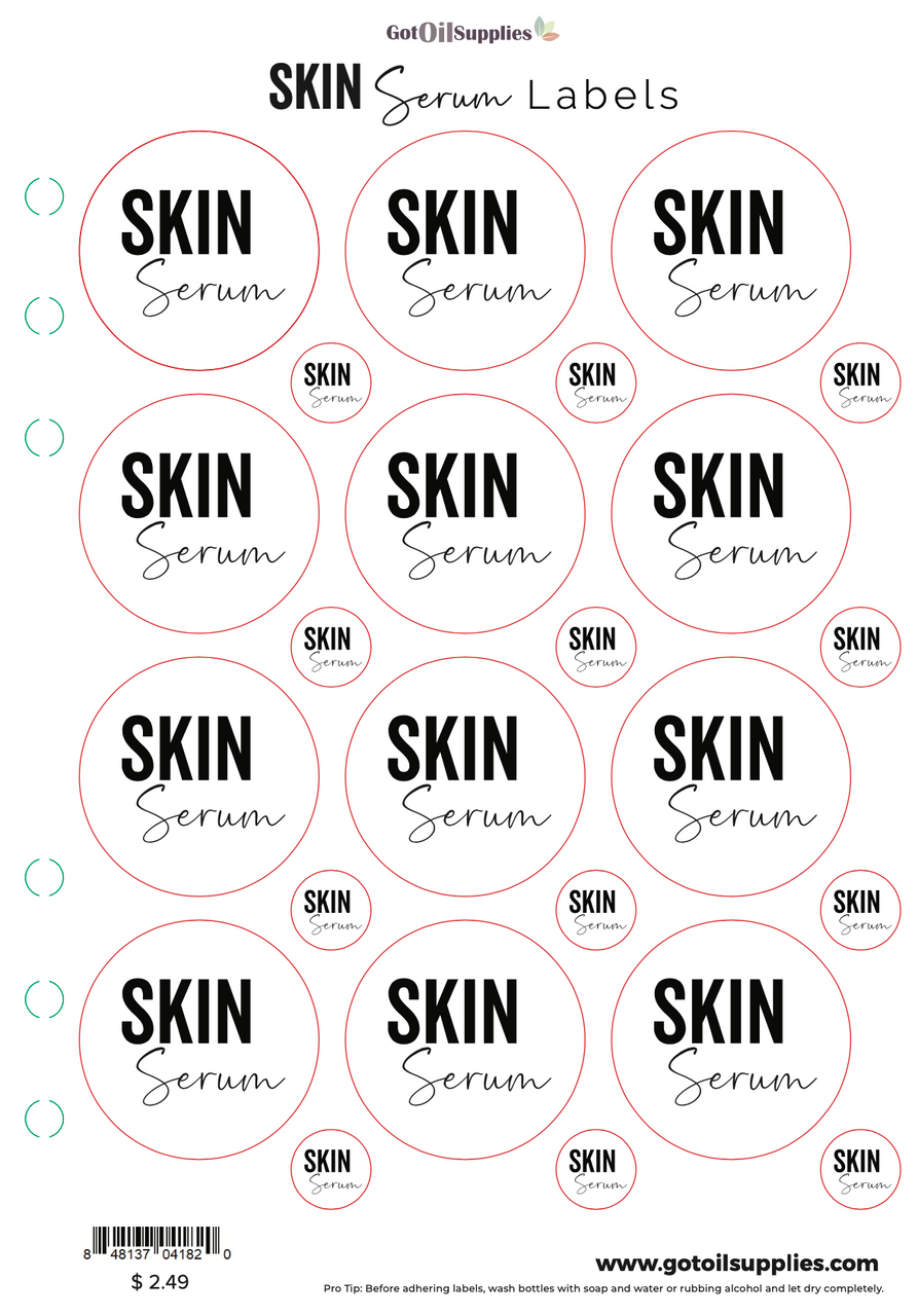 Skin File Labels Skin Serum Essential Oil Labels – Got Oil Supplies