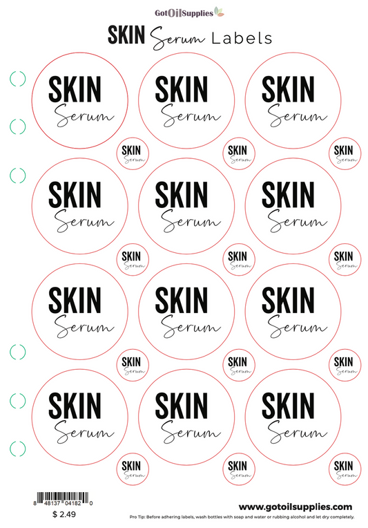Skin Serum Essential Oil Labels