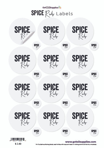 Spice Rub Labels