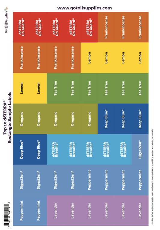 Top 10 Doterra Rectangle Sample Preprinted Essential Oil Labels