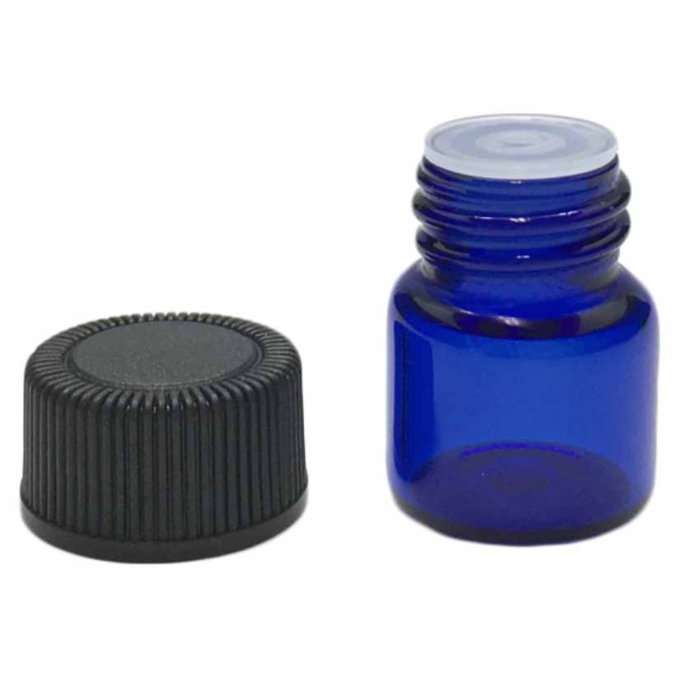 1 ml Blue Sample Bottles with Orifice Reducers and Caps (12-Pack)