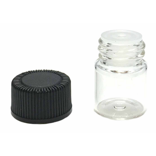 1 ml Clear Sample Bottles with Orifice Reducers and Caps (12-Pack)