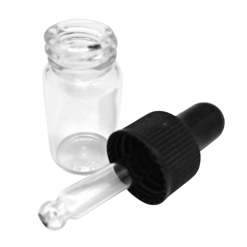 2 ml Clear Sample Bottles with Glass Droppers (12-Pack)